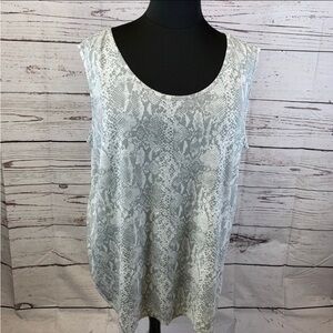 Gray Snake Print Sleeveless Tunic 3X